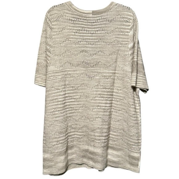 Torrid Pointelle Cardigan V-Neck Short Sleeve Oatmeal Button Sweater Cardigan 3X - Picture 12 of 15